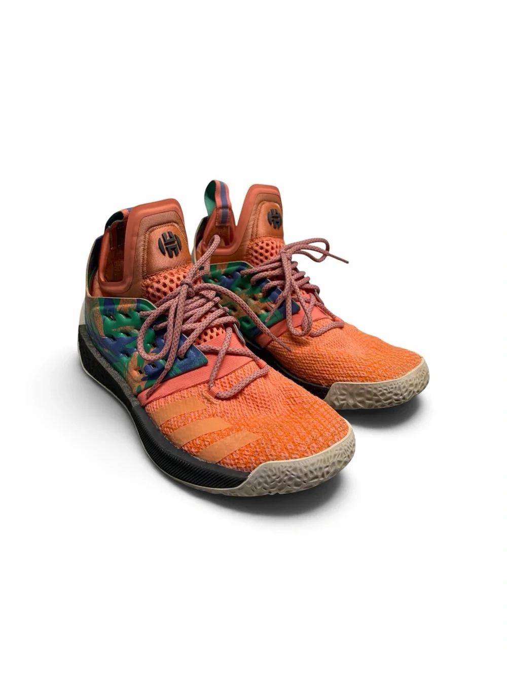 Adidas Harden vol.2 used sneakers size 8 multi color